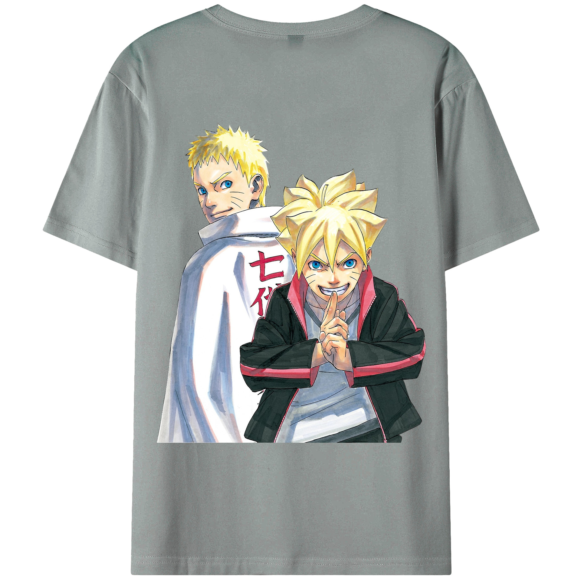 （画像用） NARUTO -ナルト- うずまき ボルト Uzumaki Boruto 綿100％ メンズ半袖Tシャツ（バックプリント） 通気性